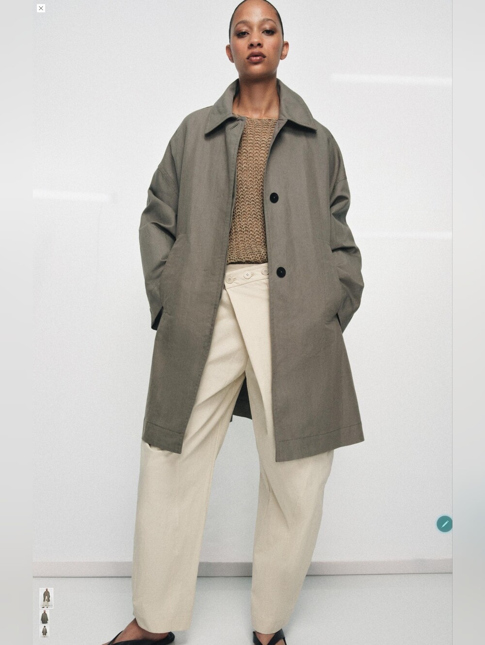ZARA ZW COLLECTION OVERSIZE TRENCH SIZE M - Picture 13 of 15
